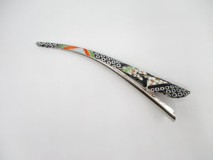 Elegant Recycled Vintage Kimono Fabric Covered 130mm Clip
