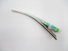 Load image into Gallery viewer, Minimalist Long Metal Kimono Hair Clip, Ship from USA, Upcycled Silk Fabric
