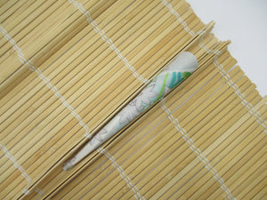 Minimalist Long Metal Kimono Hair Clip, Ship from USA, Upcycled Silk Fabric