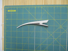 Load image into Gallery viewer, Minimalist 130mm Long Fabric Metal Hair Clip, White 5 1/8 inches
