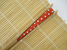 Load image into Gallery viewer, Pencil Grid Pattern Orange White Kimono Clip, Ship from USA 130mm
