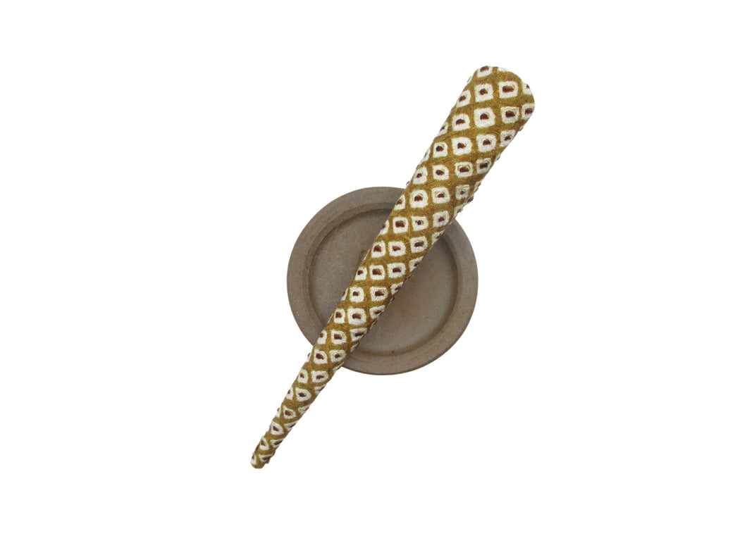 Brown Shibori Silk Kimono Hair Clip, 130mm Long Metal Ship from USA