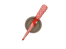 Load image into Gallery viewer, Red Shibori Kimono Shibori Silk Clip, Metal Long Clip
