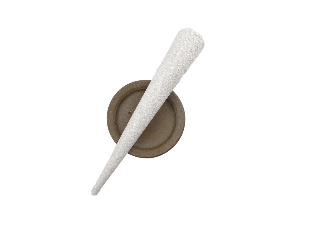 Minimalist 130mm Long Fabric Metal Hair Clip, White 5 1/8 inches