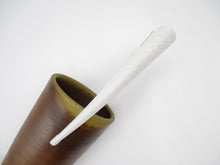 Load image into Gallery viewer, Minimalist 130mm Long Fabric Metal Hair Clip, White 5 1/8 inches
