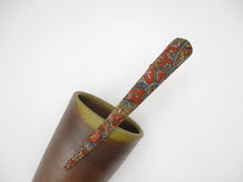 Load image into Gallery viewer, Brown Kimono Fabric Hair Slide 130mm Long Metal Clip
