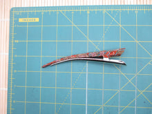 Load image into Gallery viewer, Brown Kimono Fabric Hair Slide 130mm Long Metal Clip
