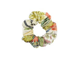 Floral Silk Kimono Scrunchies, Japanese Fabric Hair Tie