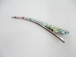 Katazome Long Silk Kimono Hair Clip Ship from USA