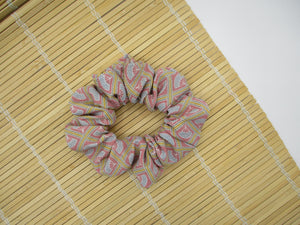 Silk Recycled Kimono Scrunchie, Ship from USA Upcycled Salmon Pink