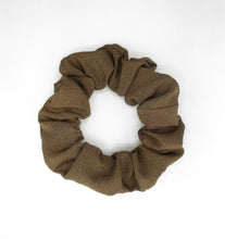Load image into Gallery viewer, Simple Brown Recycled Silk Kimono Scrunchie, Ship from USA

