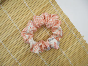 Pink Kawaii Silk Kimono Scrunchies, Silk Kimono Upcycled Handmade Hair Tie