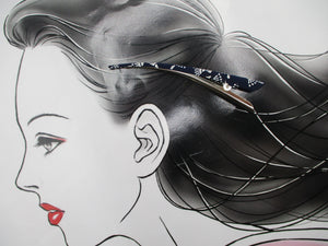 Blue Kimono Hair Clip, Minimalist Japanese Hair Claw Ship from USA