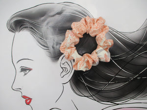 Pink Kawaii Silk Kimono Scrunchies, Silk Kimono Upcycled Handmade Hair Tie