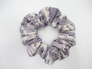 Vintage Silk Kimono Scrunchy Ship from USA Purple White Scrunchies