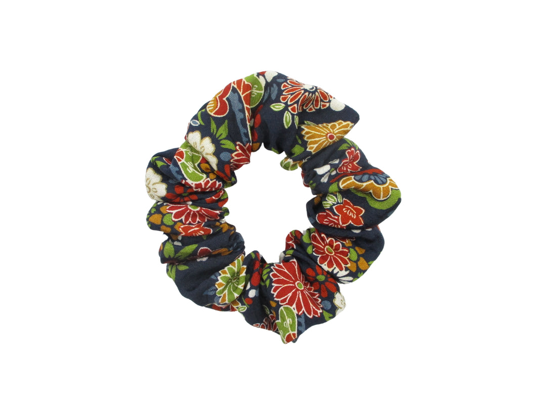 Vintage Silk Kimono Fabric Scrunchies, Japanese Hair Tie Statement