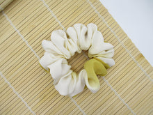 Load image into Gallery viewer, Yellow Hakkake Upcycled Vintage Silk Kimono Scrunchie Ship from USA
