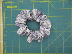 Vintage Silk Kimono Scrunchy Ship from USA Purple White Scrunchies