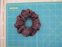 Load image into Gallery viewer, Simple Brown Silk Kimono Scrunchies, Vintage Japanese Fabric Hair Tie
