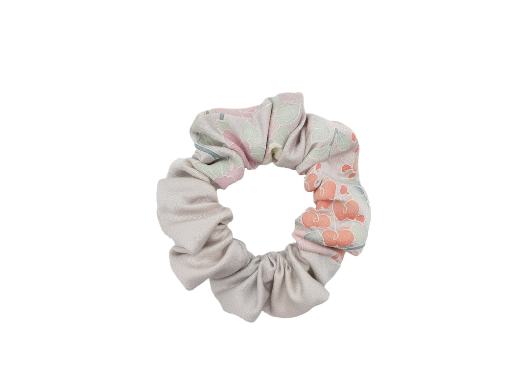 Light Pink Silk Kimono Simple Scrunchies, Upcycle Handmade