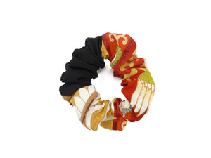 Tomesode Silk Kimono Scrunchies, Upcycled Hair Tie, Ship from USA