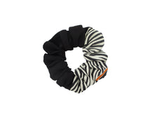 Load image into Gallery viewer, Vintage Kimono Black Stripe Silk Scrunchy, Ship from USA Eco Friendly
