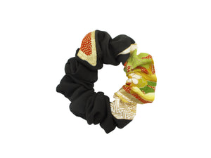Vintage Silk Kimono Scrunchies, Ship from USA Eco Friendly Gift Gold Color Tomesode