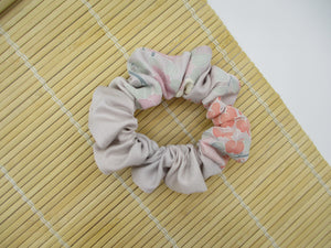 Light Pink Silk Kimono Simple Scrunchies, Upcycle Handmade