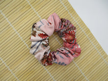 Load image into Gallery viewer, Silk Kimono Scrunchie Ship from USA Japanese Gift Idea Pink Floral
