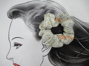 Eco Friendly Recycled Silk Kimono Scrunchies, Simple Kimono Hair Tie