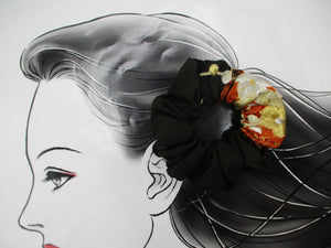 Silk Scrunchies, Japanese Kimono Ponytail Holder, Ship from USA Embroidery