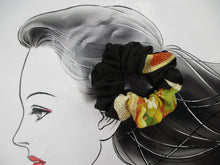 Load image into Gallery viewer, Vintage Silk Kimono Scrunchies, Ship from USA Eco Friendly Gift Gold Color Tomesode
