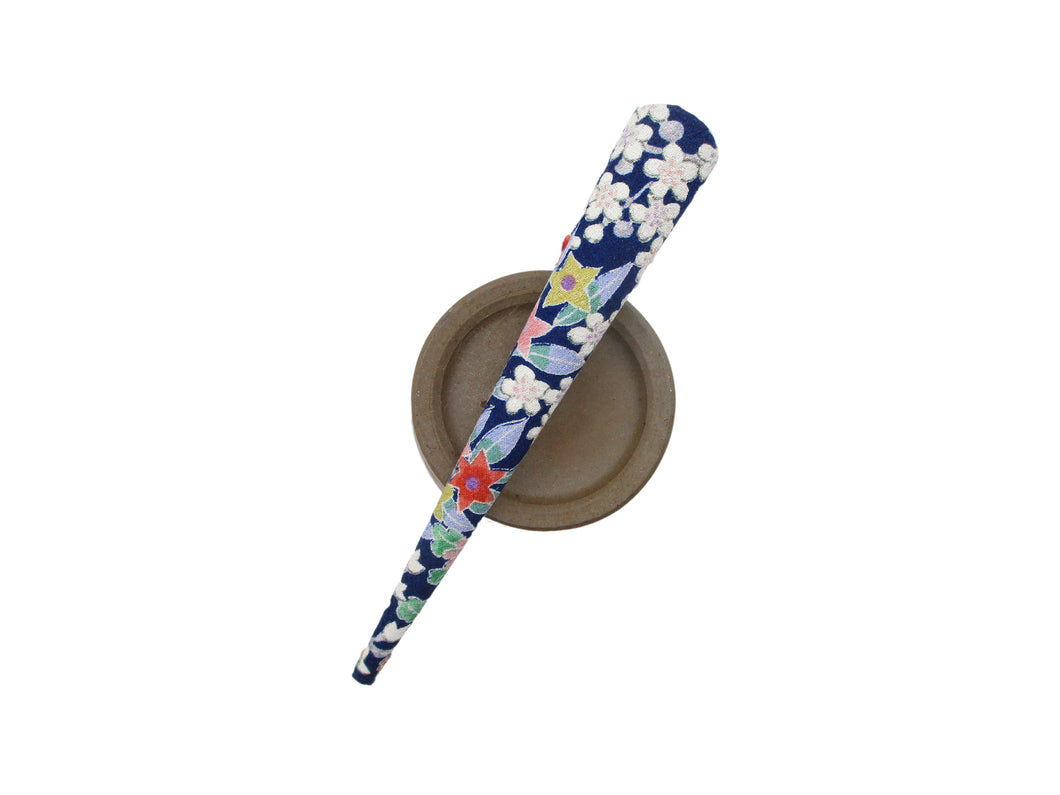 Floral Long Hair Clip, Upcycled Silk Kimono Hair Accessory