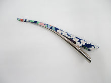 Load image into Gallery viewer, Floral Long Hair Clip, Upcycled Silk Kimono Hair Accessory
