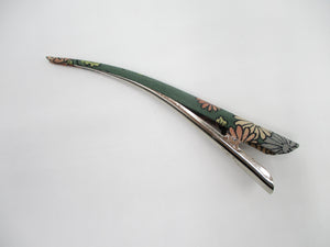 Statement Kimono Clip, Gray Minimalist Hair Stick 130mm Metal