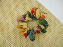 Load image into Gallery viewer, Camelia Beige Kimono Fabric Hair Tie, Vintage Fabric Scrunchies
