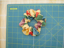 Load image into Gallery viewer, Camelia Beige Kimono Fabric Hair Tie, Vintage Fabric Scrunchies
