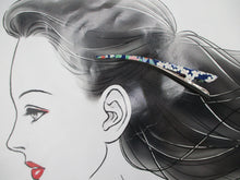 Load image into Gallery viewer, Floral Long Hair Clip, Upcycled Silk Kimono Hair Accessory
