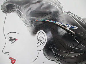 Floral Long Hair Clip, Upcycled Silk Kimono Hair Accessory