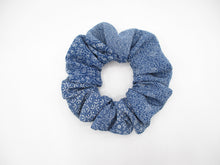 Load image into Gallery viewer, Vintage Silk Kimono Scrunchies, Ship from USA Eco Friendly Gift Blue
