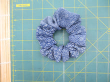 Load image into Gallery viewer, Vintage Silk Kimono Scrunchies, Ship from USA Eco Friendly Gift Blue
