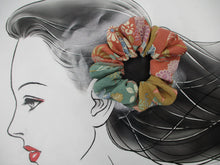 Load image into Gallery viewer, Beautiful Cihrimen Silk Kimono Scrunchies Eco Friendly Kawaii Pastel
