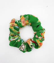 Load image into Gallery viewer, Japanese Fabric Kimono Hair Tie Silk Kimono Upcycled Green
