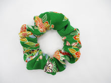 Load image into Gallery viewer, Japanese Fabric Kimono Hair Tie Silk Kimono Upcycled Green
