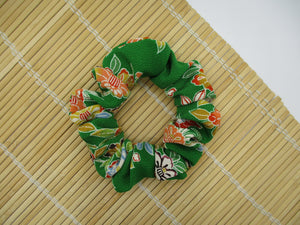 Japanese Fabric Kimono Hair Tie Silk Kimono Upcycled Green
