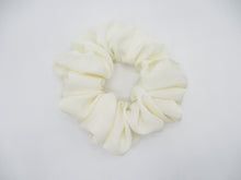 Load image into Gallery viewer, Cream White Soft Simple Silk Kimono Scrunchy, Vintage Fabric Scrunchie
