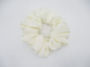 Cream White Soft Simple Silk Kimono Scrunchy, Vintage Fabric Scrunchie