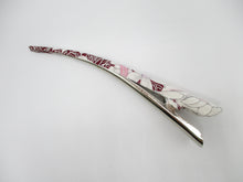 Load image into Gallery viewer, Purple Pink Statement Kimono Clip, Simple Long Alligator Metal Clip
