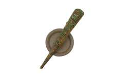 Load image into Gallery viewer, Brown Silk Kimono Clip, Long Metal Hair Clip
