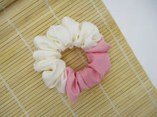 Load image into Gallery viewer, Kawaii Pink Accent Cream White Kimono Scrunchies
